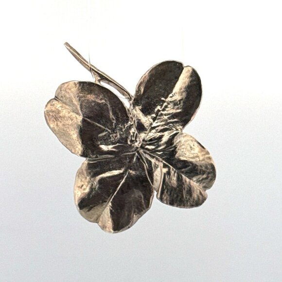 Estate Sterling Silver 925 Four Leaf Clover Brooch Pin, 16.7g, Hallmarked - Picture 1 of 9